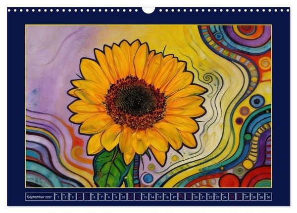 Produktbild: Bl&uuml;ten im verspielten Jugendstil (Wandkalender 2027 DIN A3 quer), CALVENDO Monatskalender