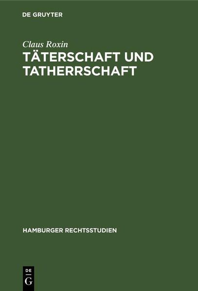 Produktbild: T&auml;terschaft und Tatherrschaft