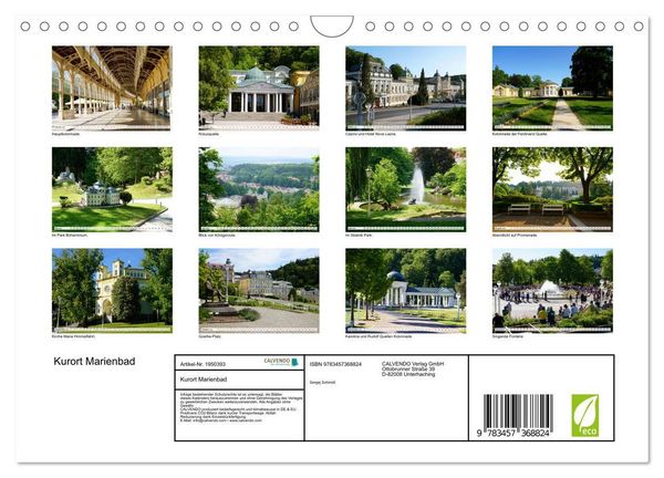 Produktbild: Kurort Marienbad (Wandkalender 2026 DIN A4 quer), CALVENDO Monatskalender