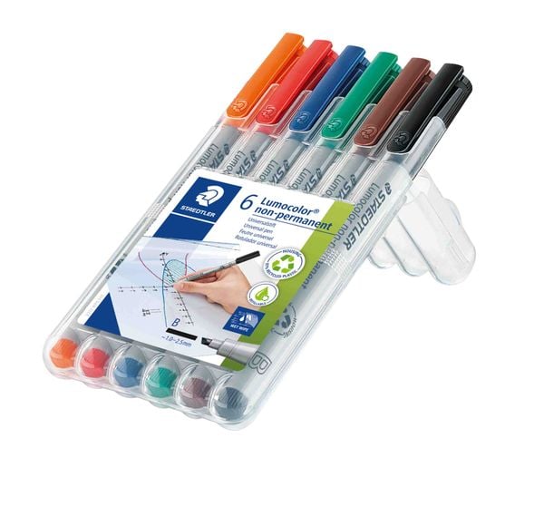 STAEDTLER Mars Lumocolor Schreib- und Zeichbedarf Lumocolor 312 non-permanent Universalstift B, 6er Set