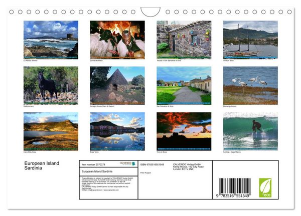 Produktbild: European Island Sardinia (Wall Calendar 2026 DIN A4 landscape), CALVENDO 12 Month Wall Calendar