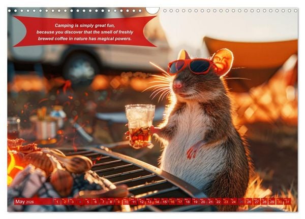 Produktbild: Funny charming animals as campers (Wall Calendar 2026 DIN A3 landscape), CALVENDO 12 Month Wall Calendar