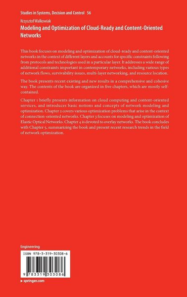 Produktbild: Modeling and Optimization of Cloud-Ready and Content-Oriented Networks