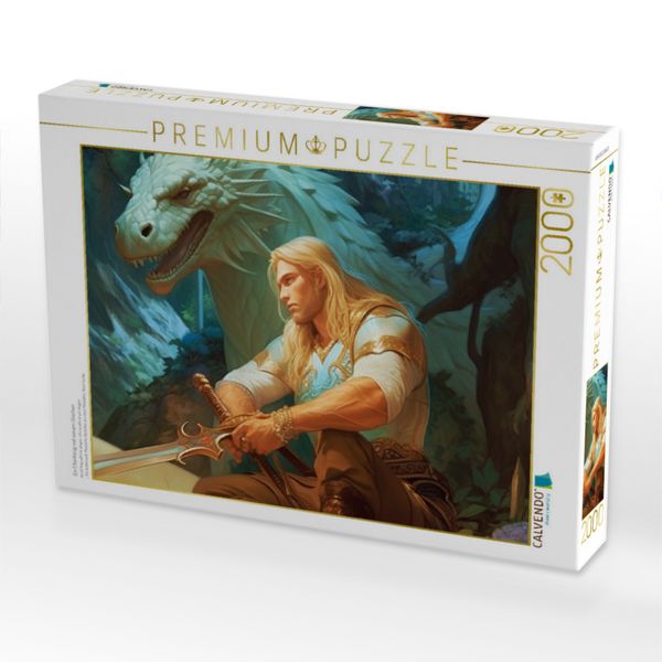 Produktbild: CALVENDO Puzzle Ein Elfenk&ouml;nig mit seinem Drachen | 2000 Teile Lege-Gr&ouml;&szlig;e 90x67cm Foto-Puzzle f&uuml;r gl&uuml;ckliche Stunden