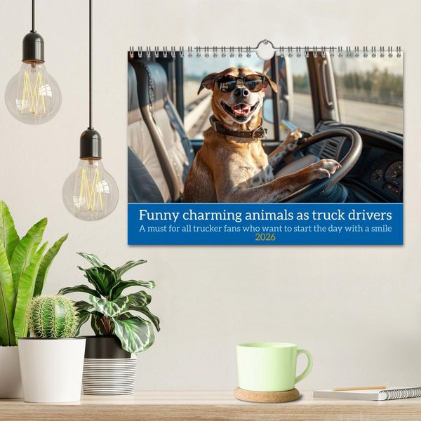 Produktbild: Funny charming animals as truck drivers (Wall Calendar 2026 DIN A4 landscape), CALVENDO 12 Month Wall Calendar