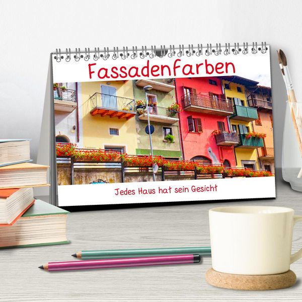 Produktbild: Fassadenfarben, jedes Haus hat sein Gesicht. (Tischkalender 2026 DIN A5 quer), CALVENDO Monatskalender