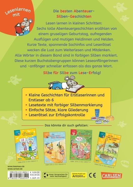 LESEMAUS zum Lesenlernen Sammelbände: Die besten Abenteuer-Silben-Geschichten