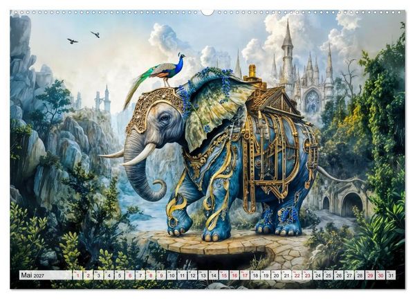 Produktbild: Steampunk Fabelwelten - Magische Kreaturen in Fantasiewelten (hochwertiger Premium Wandkalender 2027 DIN A2 quer), Kunstdruck in Hochglanz