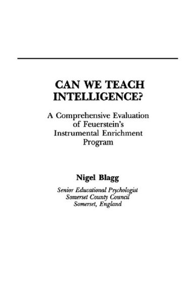 Produktbild: Can We Teach Intelligence?