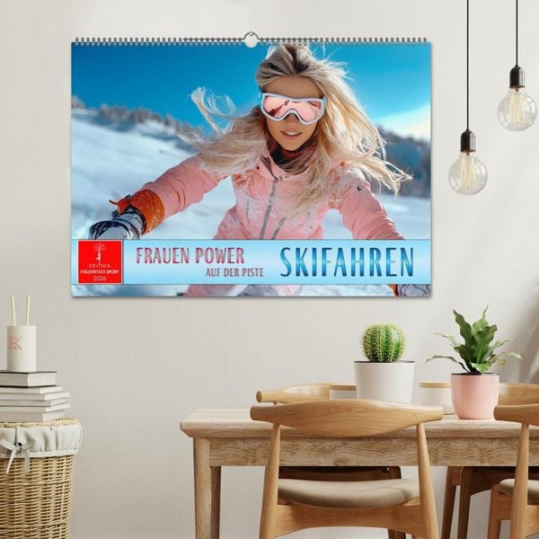 Produktbild: Skifahren - Frauen Power auf der Piste (Wandkalender 2026 DIN A2 quer), CALVENDO Monatskalender