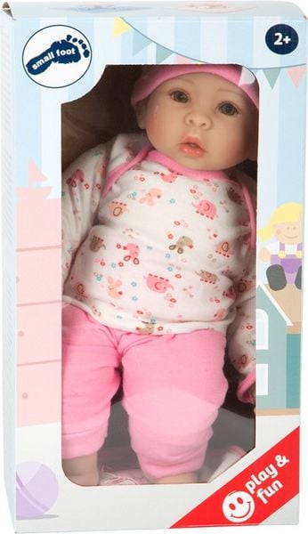 Produktbild: Small foot 11237 - Puppe Hanna mit wei&szlig;/rosa Zubeh&ouml;r, Weichk&ouml;rper-Puppe, 40cm