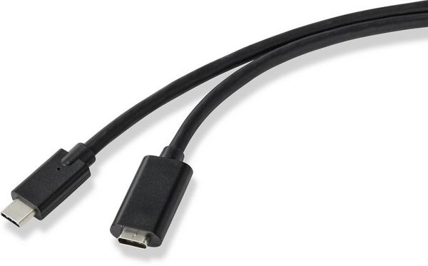 Produktbild: Renkforce USB-Kabel USB 3.2 Gen2x2 USB-C&reg; Stecker, USB-C&reg; Buchse 1.00 m Schwarz PVC-Mantel RF-4755220