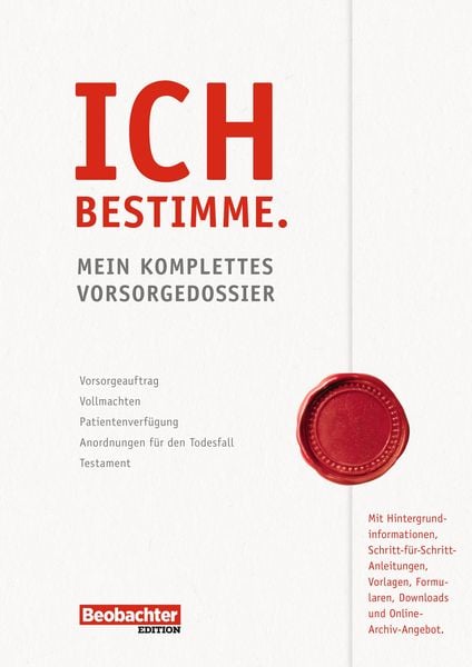 Produktbild: Ich bestimme. Mein komplettes Vorsorgedossier