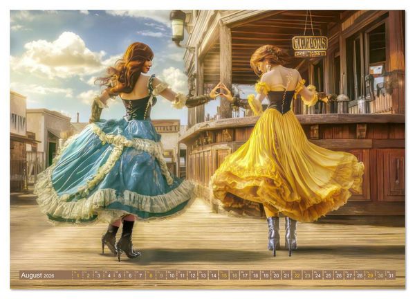 Produktbild: Wilder Westen - Cowboys in Aktion (hochwertiger Premium Wandkalender 2026 DIN A2 quer), Kunstdruck in Hochglanz