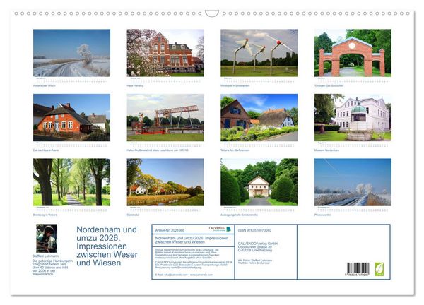 Produktbild: Nordenham und umzu 2026. Impressionen zwischen Weser und Wiesen (Wandkalender 2026 DIN A2 quer), CALVENDO Monatskalender