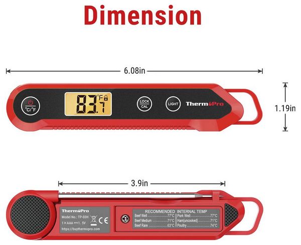 Produktbild: ThermoPro TP03HW Grillthermometer