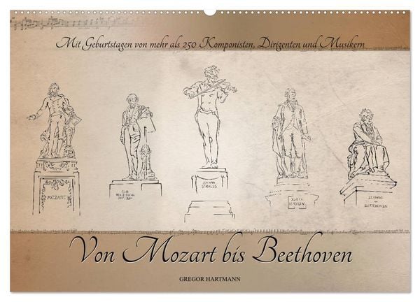 Produktbild: Von Mozart bis Beethoven (Wandkalender 2026 DIN A2 quer), CALVENDO Monatskalender