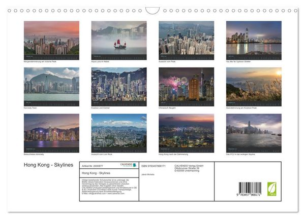 Produktbild: Hong Kong - Skylines (Wandkalender 2026 DIN A3 quer), CALVENDO Monatskalender