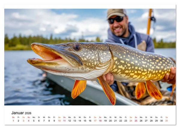 Produktbild: Jagd auf den Hecht (Wandkalender 2026 DIN A2 quer), CALVENDO Monatskalender