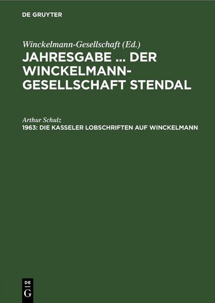 Produktbild: Die Kasseler Lobschriften auf Winckelmann