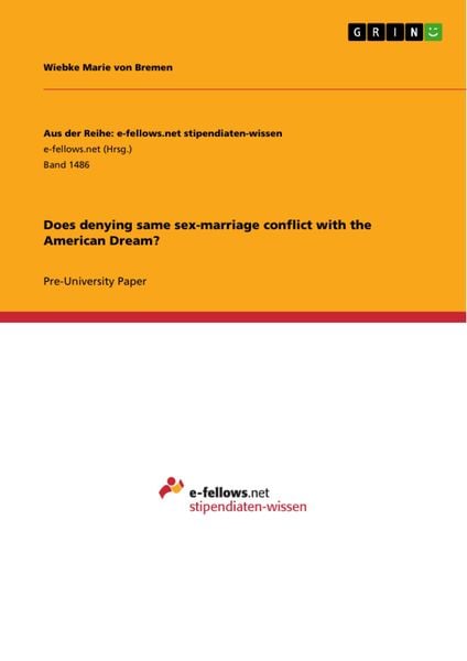 Produktbild: Does denying same sex-marriage conflict with the American Dream?