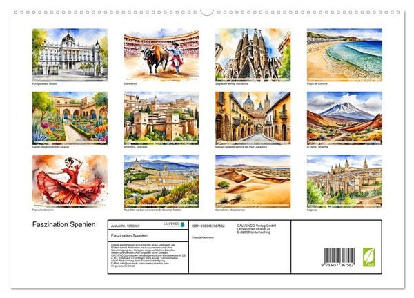 Produktbild: Faszination Spanien (hochwertiger Premium Wandkalender 2026 DIN A2 quer), Kunstdruck in Hochglanz