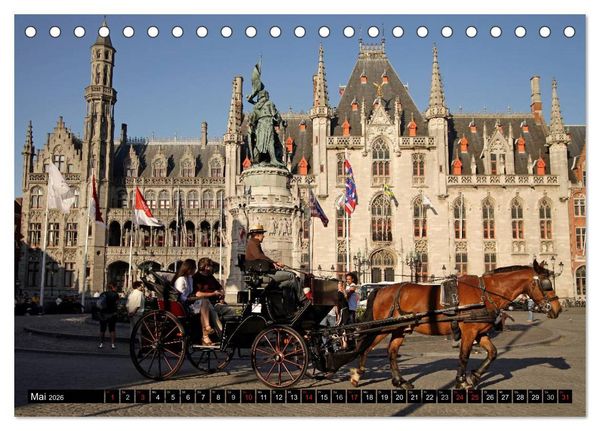 Produktbild: Br&uuml;gge - Belgien (Tischkalender 2026 DIN A5 quer), CALVENDO Monatskalender