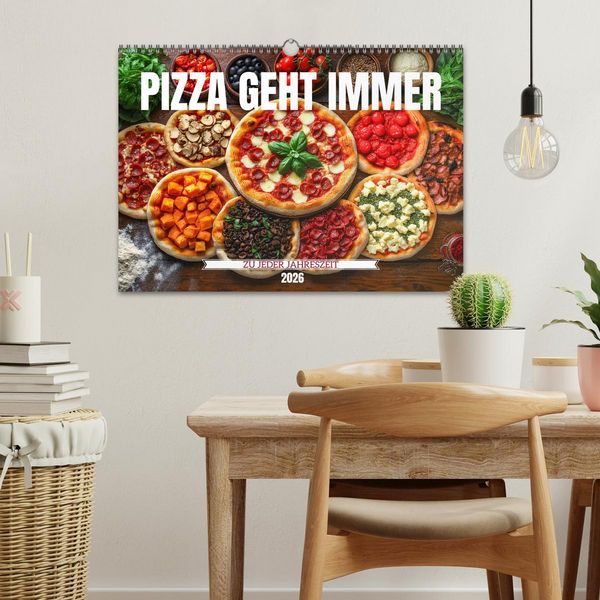 Produktbild: Pizza geht immer - Zu jeder Jahreszeit (Wandkalender 2026 DIN A3 quer), CALVENDO Monatskalender