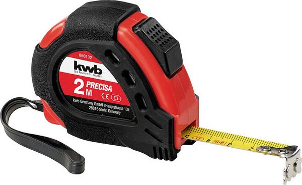 Kwb 060102 Maßband 2m Stahl, Kunststoff