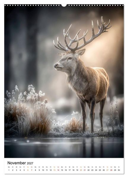 Produktbild: Tiere im Winter - eisige Eleganz (hochwertiger Premium Wandkalender 2027 DIN A2 hoch), Kunstdruck in Hochglanz
