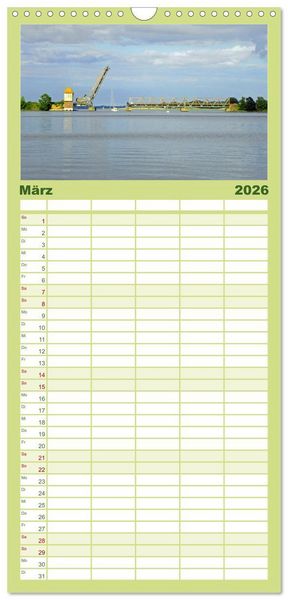 Produktbild: Familienplaner 2026 - Schlei und Ostsee - Eine Region zum Verlieben mit 5 Spalten (Wandkalender, 21 x 45 cm) CALVENDO