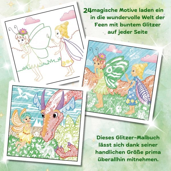 Produktbild: Glitzer Zauberpapier Malbuch Fabelhafte Feen