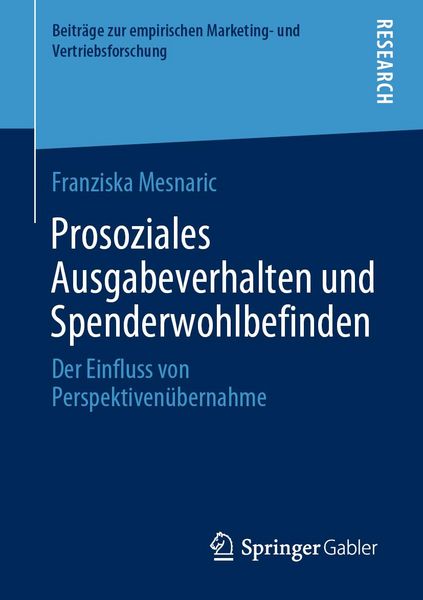 Produktbild: Prosoziales Ausgabeverhalten und Spenderwohlbefinden