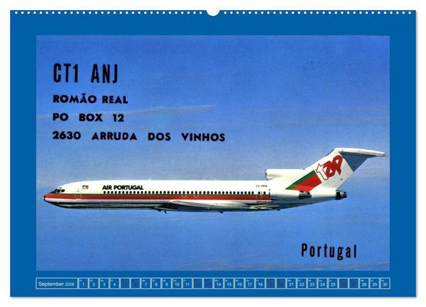 Produktbild: &Uuml;ber den Wolken - Flugzeuge des 20. Jahrhunderts auf Amateurfunkkarten (Wandkalender 2026 DIN A2 quer), CALVENDO Monatskalender