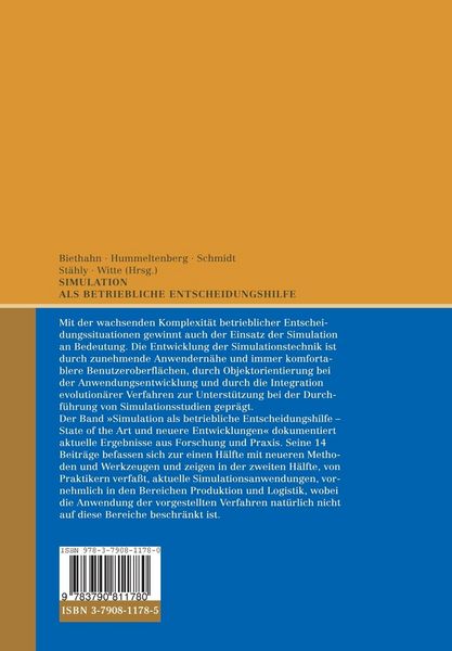 Produktbild: Simulation als betriebliche Entscheidungshilfe