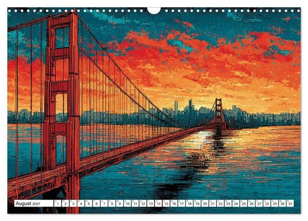 Produktbild: Die Golden Gate Bridge - Ikone am Pazifik (Wandkalender 2027 DIN A3 quer), CALVENDO Monatskalender
