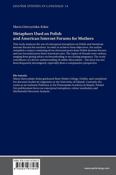 Produktbild: Metaphors Used on Polish and American Internet Forums for Mothers