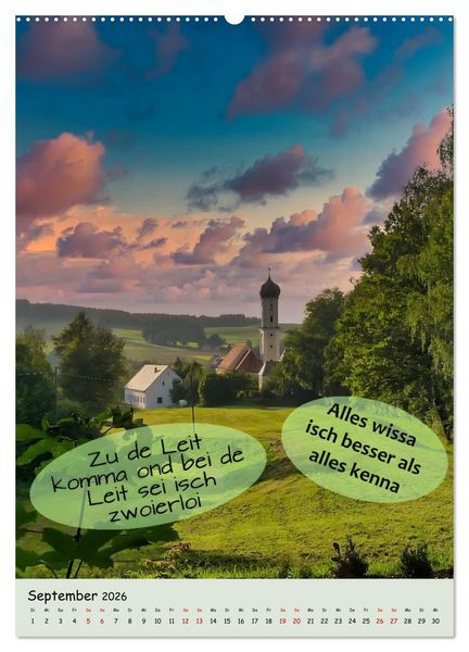 Produktbild: Schw&auml;bische Sprichw&ouml;rter - so gsaid (Wandkalender 2026 DIN A2 hoch), CALVENDO Monatskalender