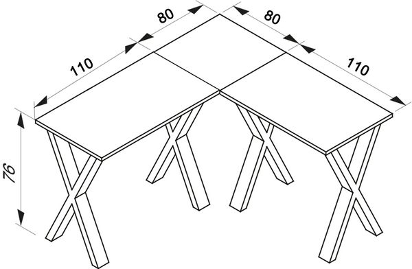 Produktbild: X Schreibtisch Eckschreibtisch L Form 190x190x80
