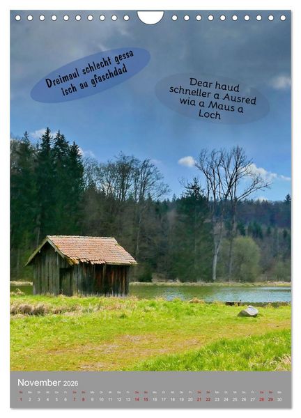 Produktbild: Schw&auml;bische Sprichw&ouml;rter Oifach g`redt (Wandkalender 2026 DIN A4 hoch), CALVENDO Monatskalender