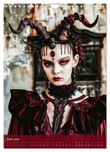 Produktbild: Teuflische Gothics - Gothic, Girls und H&ouml;rner (Wandkalender 2026 DIN A4 hoch), CALVENDO Monatskalender