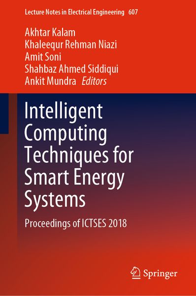Produktbild: Intelligent Computing Techniques for Smart Energy Systems