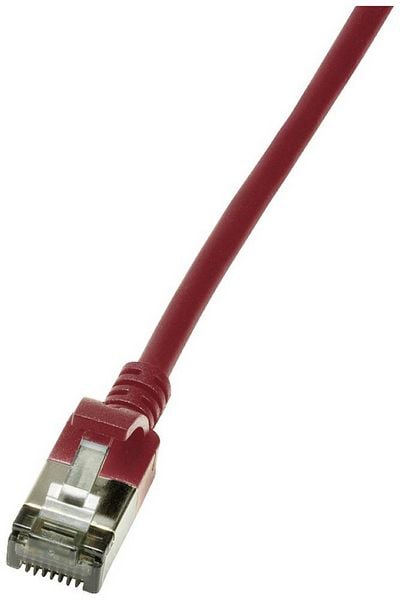 LogiLink CQ9054S RJ45 Netzwerkkabel, Patchkabel CAT 6a U/FTP 2.00m Rot extrem dünn, Flammwidrig, Flexibel, Folienschirm