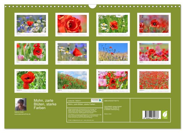 Produktbild: Mohn, zarte Bl&uuml;ten, starke Farben (Wandkalender 2026 DIN A3 quer), CALVENDO Monatskalender