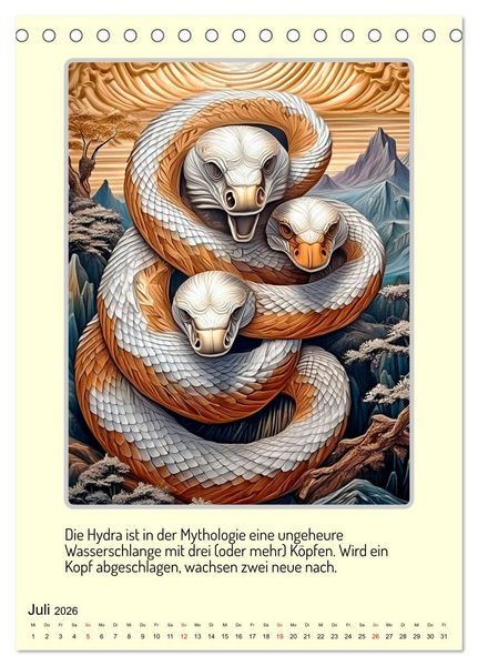 Produktbild: Mythologische Gestalten der griechischen Antike (Tischkalender 2026 DIN A5 hoch), CALVENDO Monatskalender