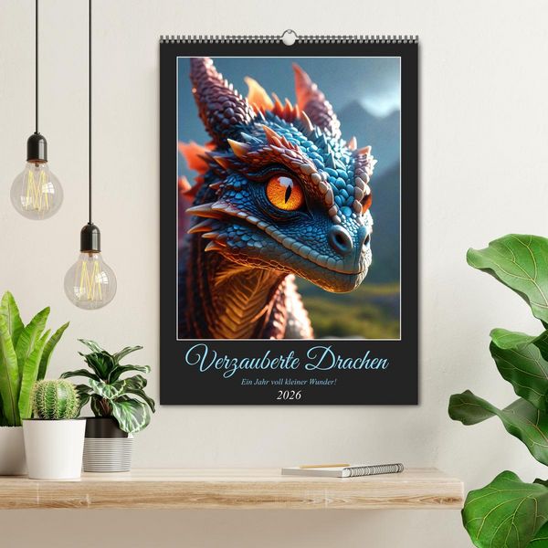 Produktbild: Verzauberte Drachen: Ein Jahr voll kleiner Wunder! (Wandkalender 2026 DIN A2 hoch), CALVENDO Monatskalender