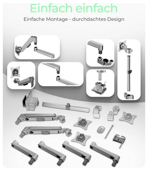 Produktbild: ICY BOX Monitorst&auml;nder f&uuml;r drei Monitore Monitor-Tischhalterung 3 Display(s) 76,2 cm (30") Grau, Silber