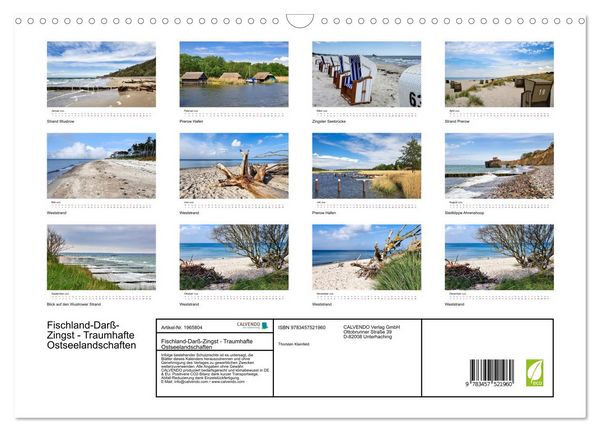 Produktbild: Fischland-Dar&szlig;-Zingst - Traumhafte Ostseelandschaften (Wandkalender 2026 DIN A3 quer), CALVENDO Monatskalender