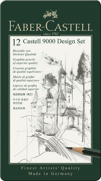 Produktbild: Faber-Castell Bleistifte Castell 9000 Design Set, 5B-5H, 12er Set