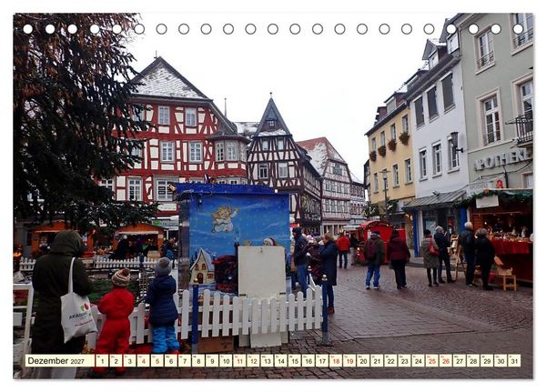 Produktbild: Bensheim an der Bergstra&szlig;e Mandelbl&uuml;te, Wein und Fachwerk (Tischkalender 2027 DIN A5 quer), CALVENDO Monatskalender